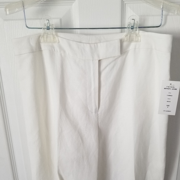 Tahari white linen sleeveless top and pants 6 NWT - Picture 4 of 5